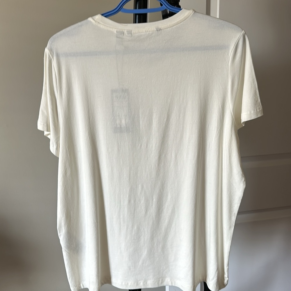 Sz XL ⭐️NWT Vero Moda Off White Embellished Sparkling T- Shirt - Picture 3 of 7